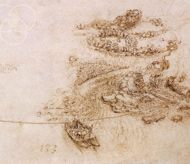 Leonardo, il traghetto del porto fluviale tra Canonica e Vaprio